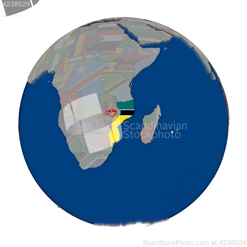 Image of Mozambique on political globe