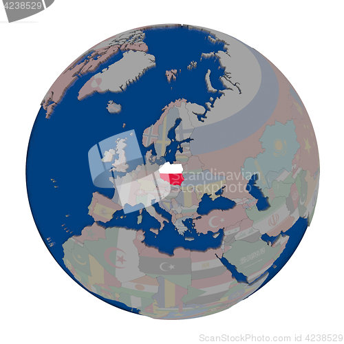 Image of Poland on political globe