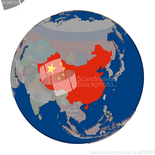 Image of China on political globe