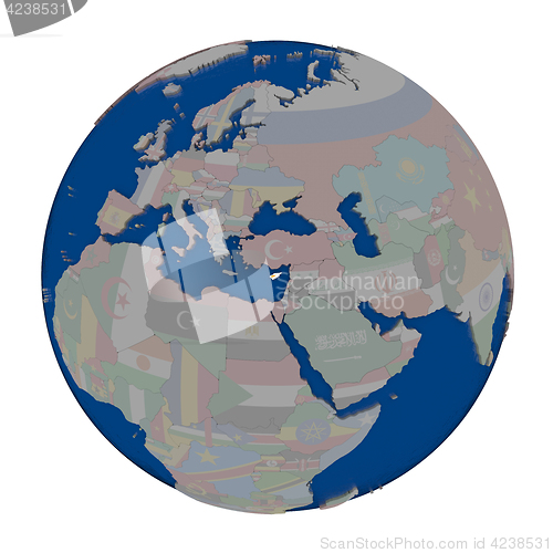 Image of Cyprus on political globe