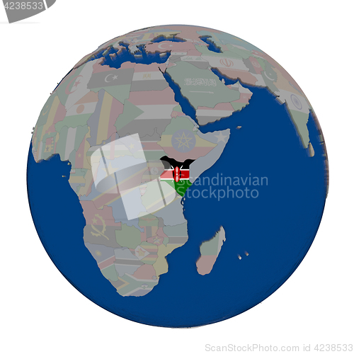 Image of Kenya on political globe