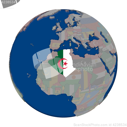 Image of Algeria on political globe