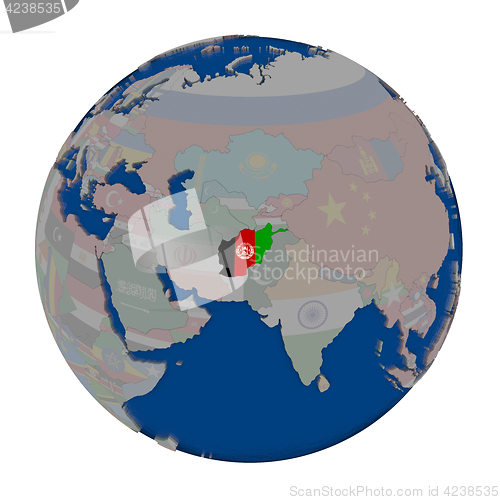 Image of Afghanistan on political globe