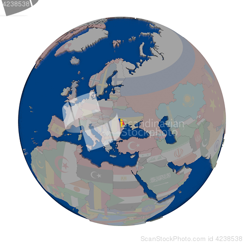 Image of Moldova on political globe