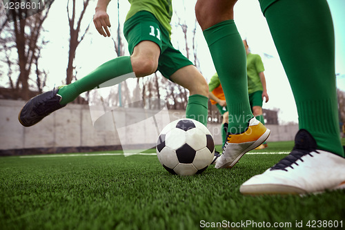 Image of Thq legs of soccer football player