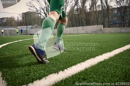 Image of Thq legs of soccer football player