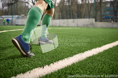 Image of Thq legs of soccer football player