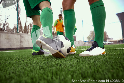 Image of Thq legs of soccer football player
