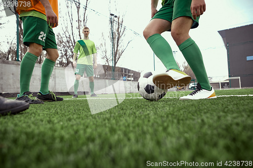 Image of Thq legs of soccer football player