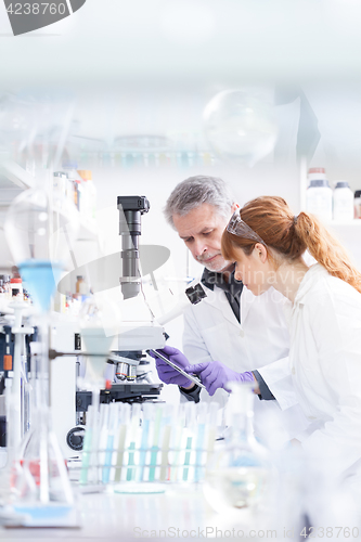 Image of Health care researchers working in scientific laboratory.