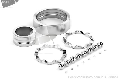 Image of Disassembled ball bearing