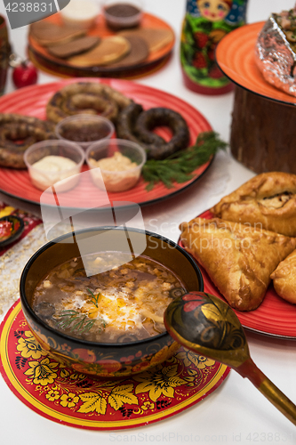 Image of Russian table with food