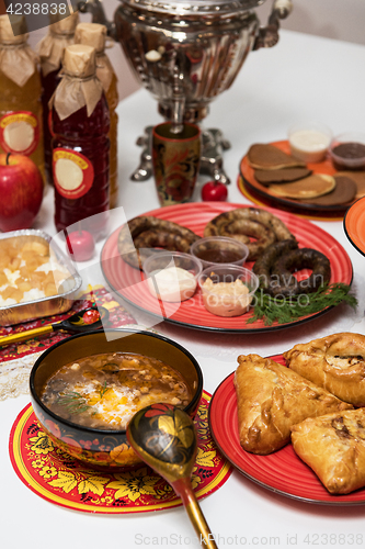 Image of Russian table with food