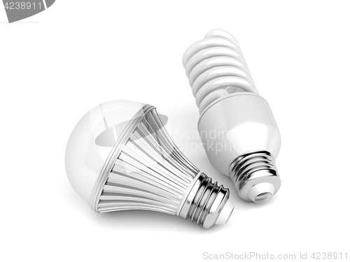 Image of LED and CFL light bulbs