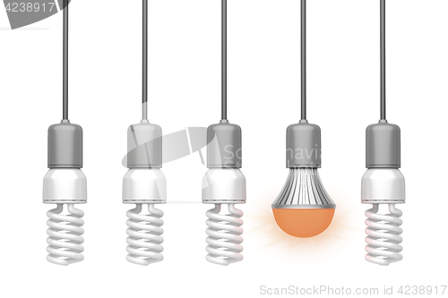 Image of Unique glowing LED light bulb