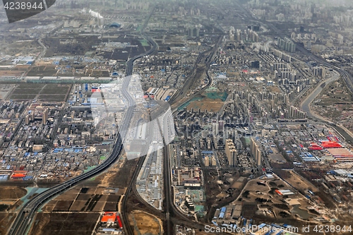 Image of Aerial shot of an industrial zone in China