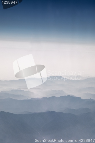 Image of Aerial view of large mountains