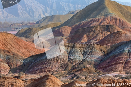 Image of Large colorful mountains in China