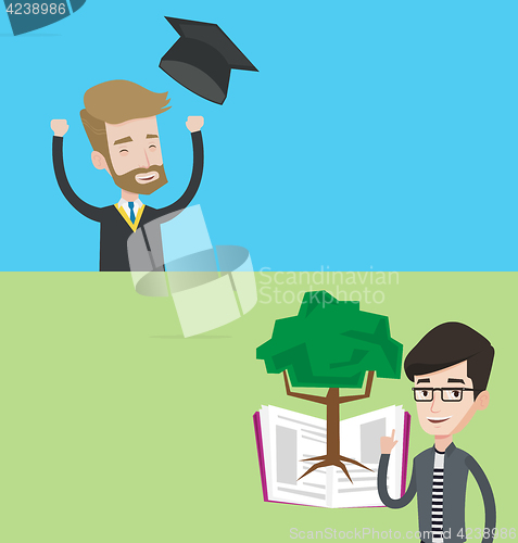 Image of Two educational banners with space for text.