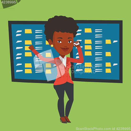 Image of Stockbroker at stock exchange vector illustration.