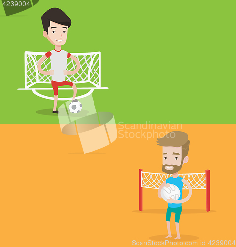 Image of Two sport banners with space for text.
