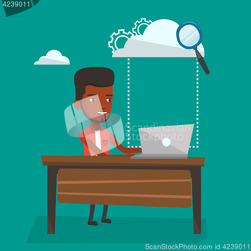 Image of Cloud computing technology vector illustration.