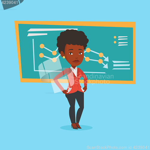 Image of Bancrupt business woman vector illustration.