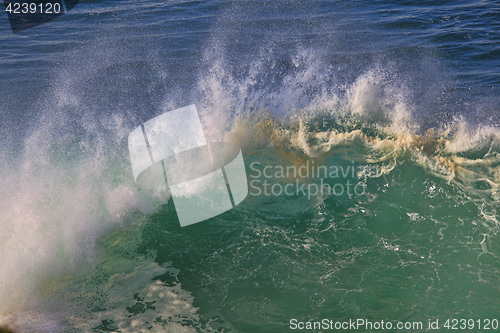 Image of Sea surf great wave break on coastline