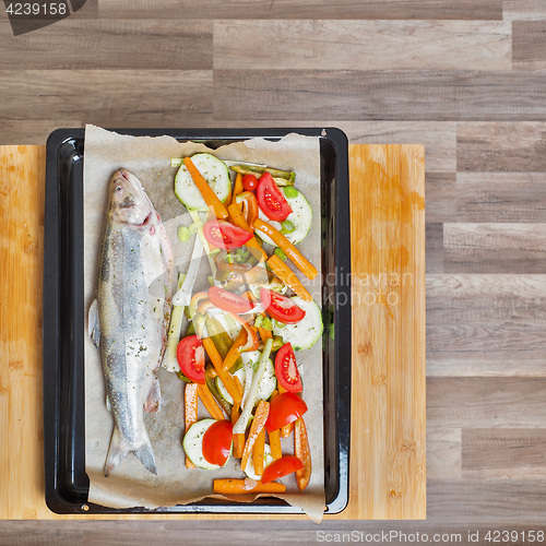 Image of Trout fish prepared for cooking