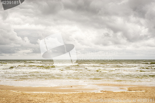 Image of stormy sea and cloudy sky