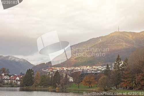 Image of Colorful Landscape Of Norway, Bergen