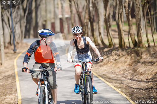 Image of Photo of athletes on bicycles