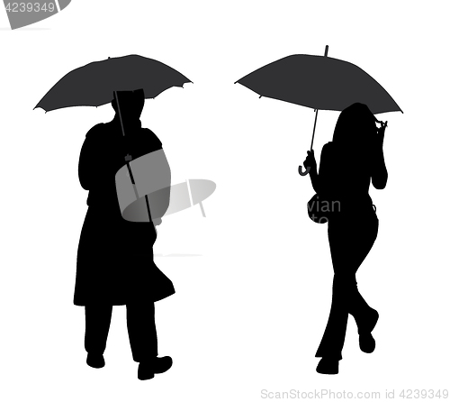 Image of Man and woman with umbrella