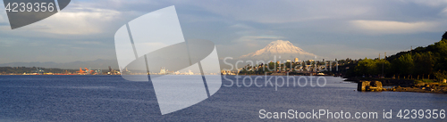 Image of Commencement Bay Panoramic Puget Sound Tacoma Washington Mout Ra