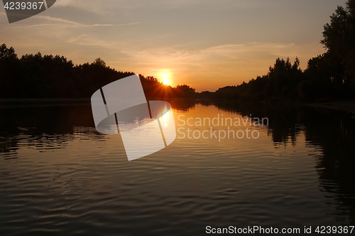 Image of Sunset over a river