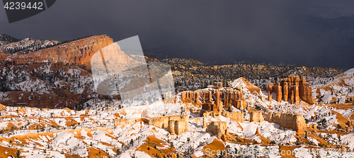 Image of Stormy Skies Threaten Bryce Canyon Rock Formations Utah USA