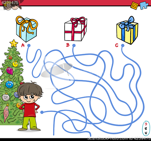 Image of christmas path maze activity