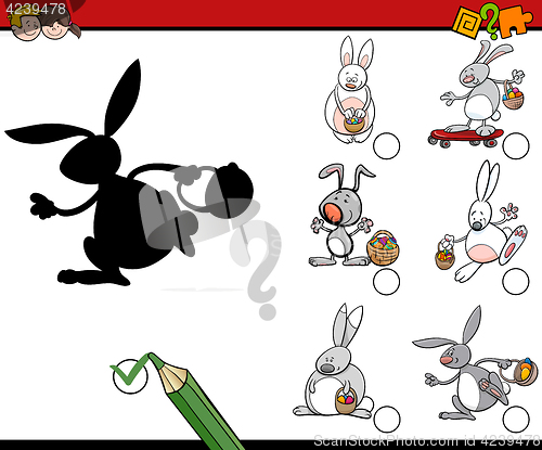 Image of shadow game with easter bunnies