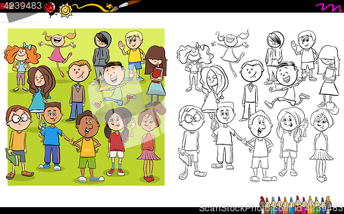 Image of kid characters coloring book