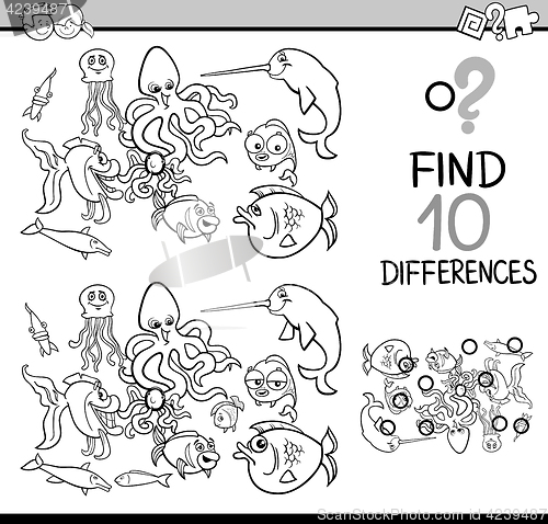 Image of differences task coloring page