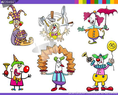 Image of circus clown characters set