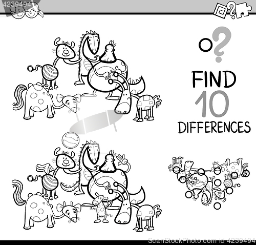 Image of differences task coloring book