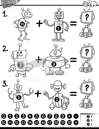 Image of maths educational coloring page