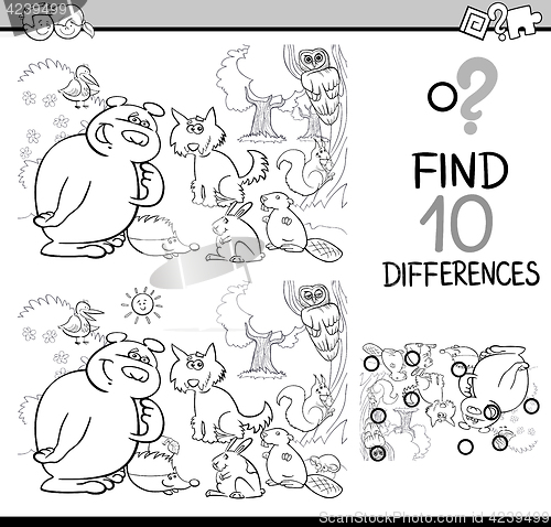 Image of differences game coloring page