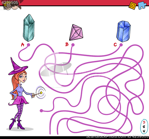 Image of path maze activity with witch