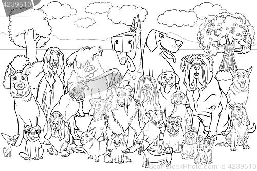 Image of purebred dogs coloring book