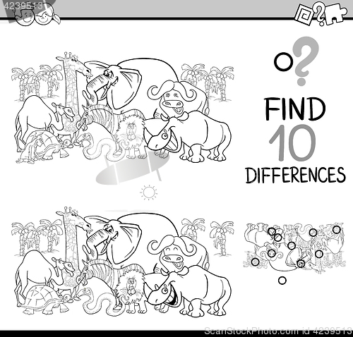 Image of differences activity coloring page