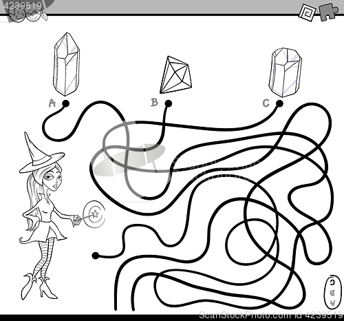 Image of path maze task coloring page