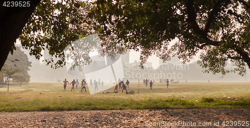 Image of Boys playing soccer, Kolkata, India