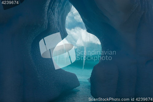 Image of Beautiful view of icebergs in Antarctica